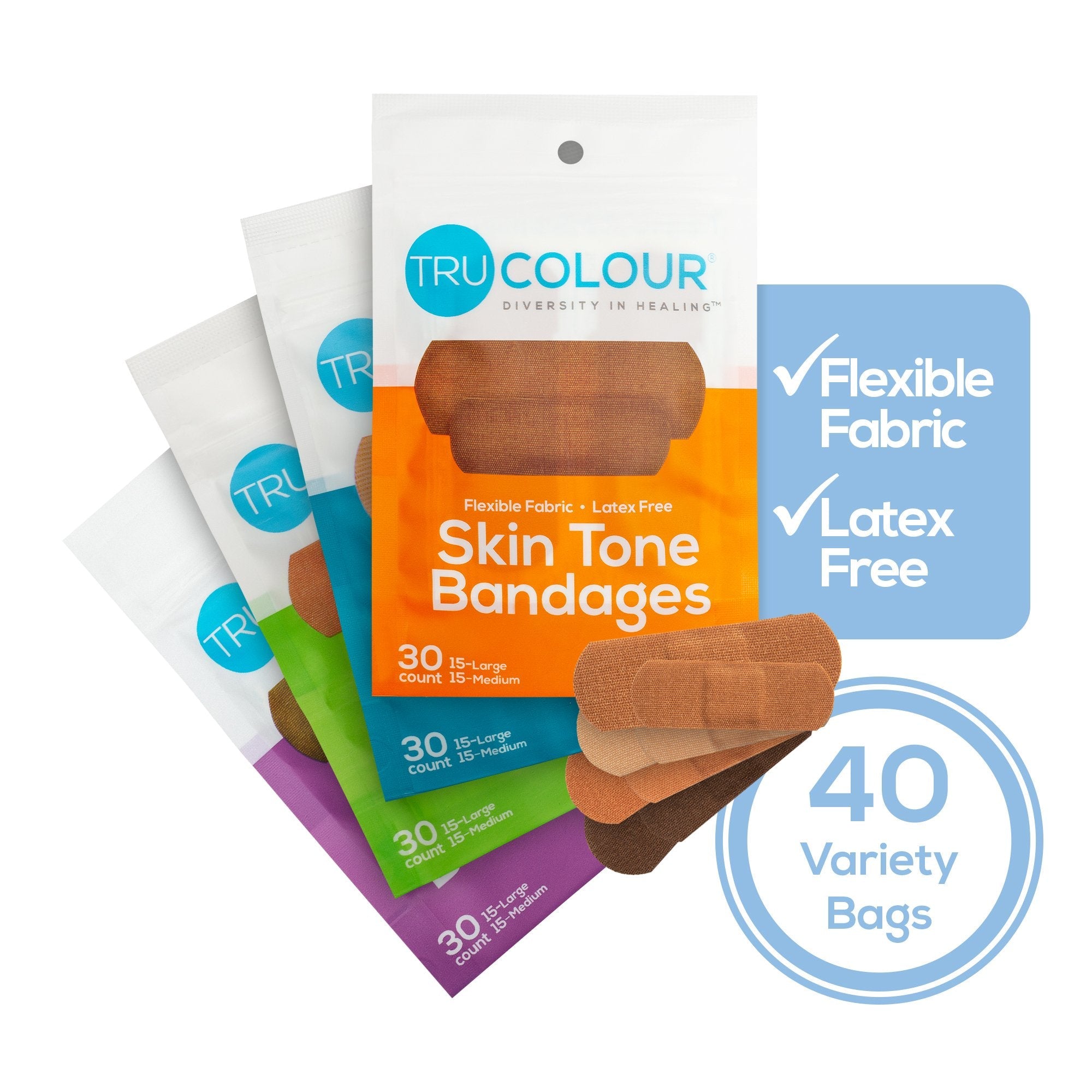 TruColour® Beige / Olive / Brown / Dark Brown Adhesive Strip, 1 x 3 Inch TCB-400